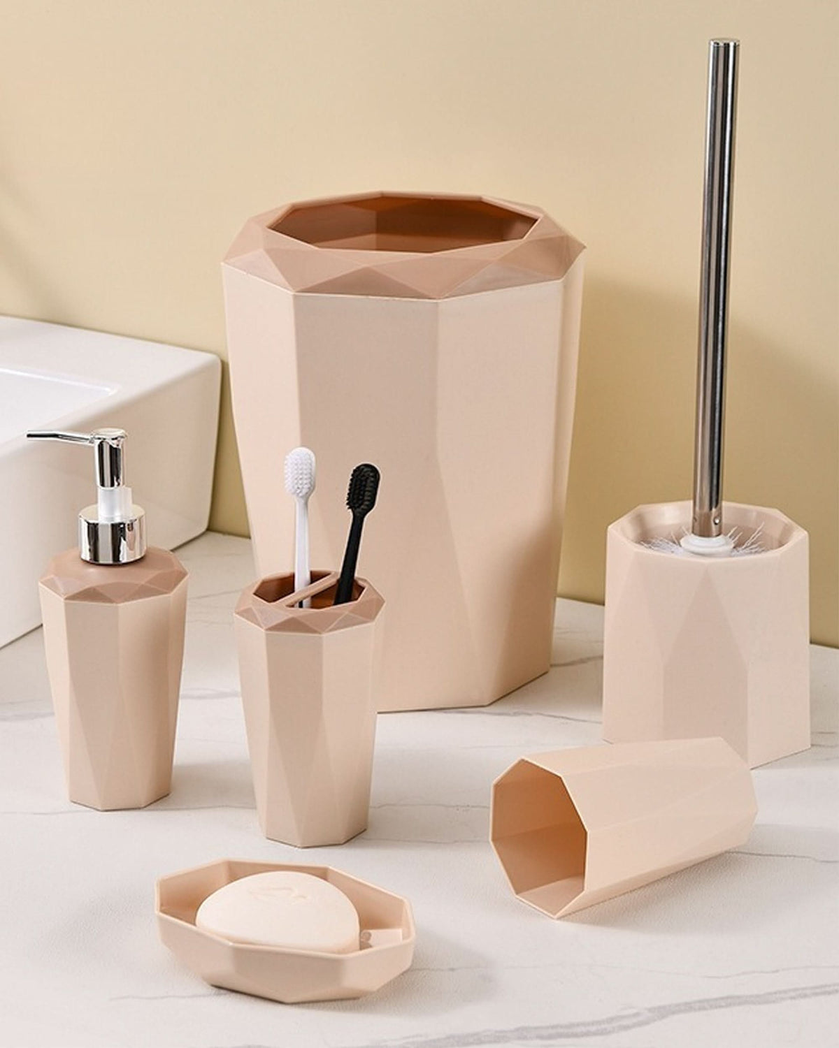 Bath Set Plastic 6Pc, Bath Accessories, Chase Value, Chase Value