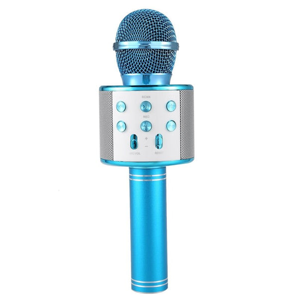 Handheld KTV Portable Mic Speaker Wireless Microphone - WS-858 - Blue