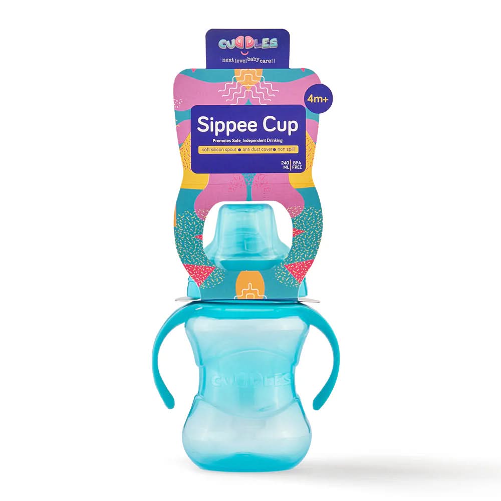 Cuddles Training Cup 240ml - Cyan, Feeding Supplies, Cuddles, Chase Value