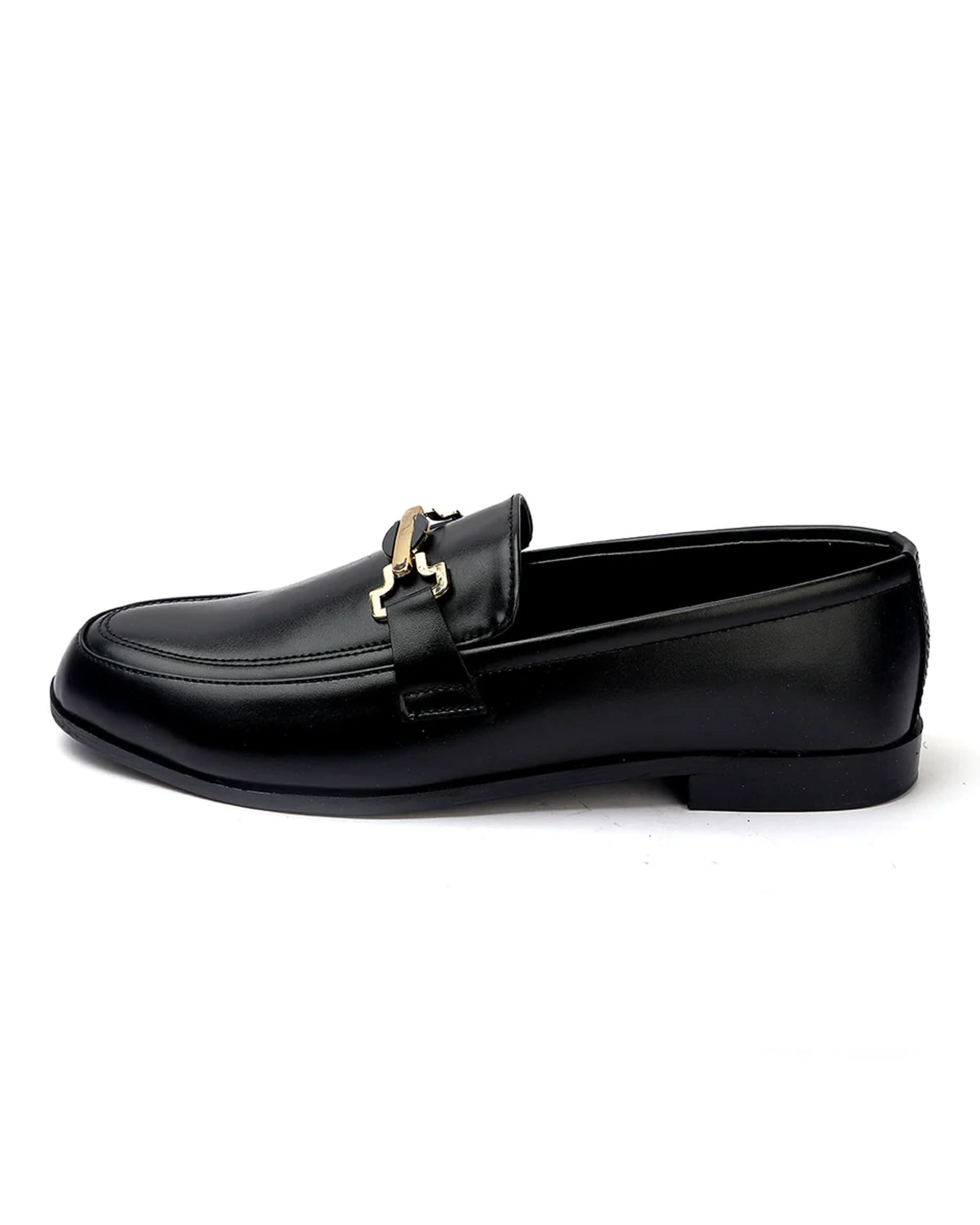 Valuable Perforated Leather - Elegant Slip-On Dress Shoes - Black, Men's Formal Shoes, Chase Value, Chase Value