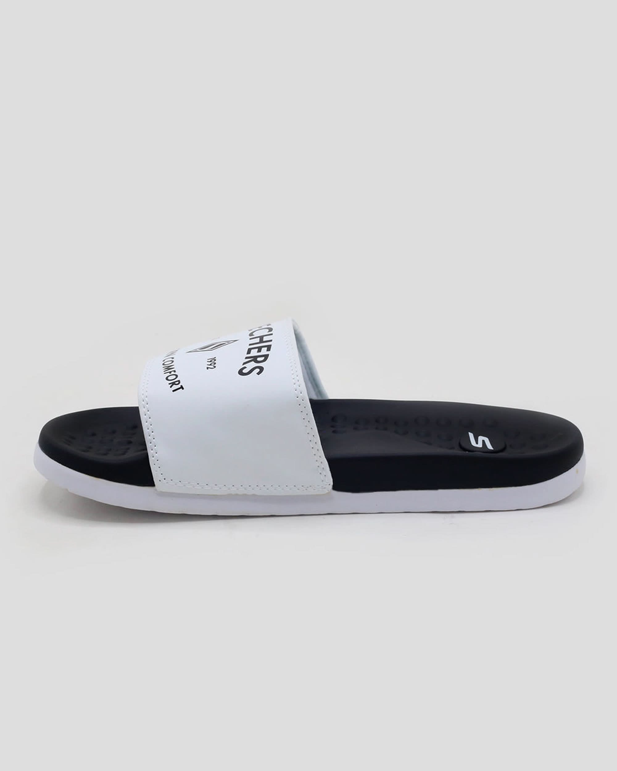 Sneakers Modern Comfort Slider For Men - White, Men's Slippers, Chase Value, Chase Value