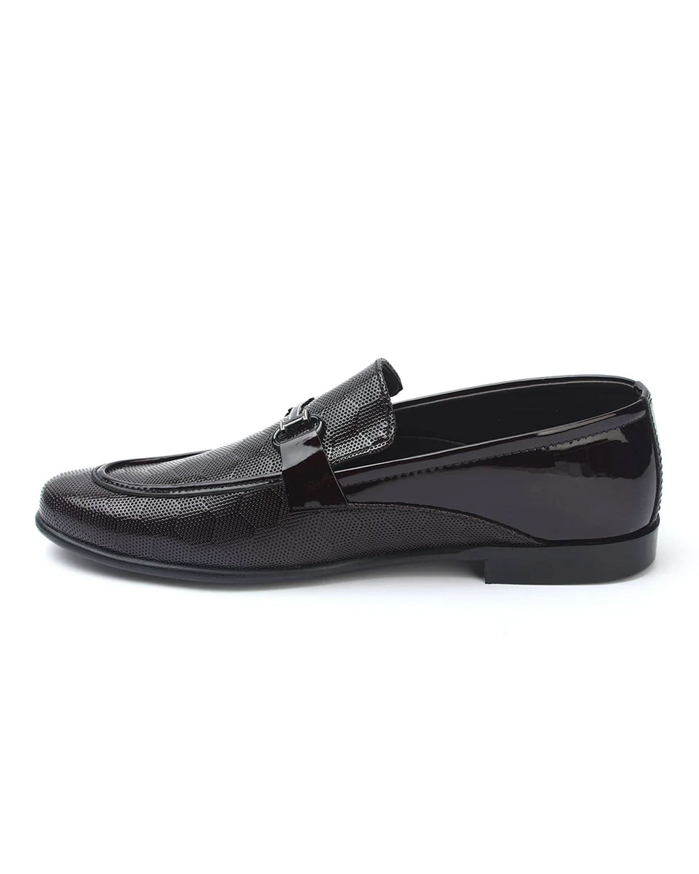 Valuable Maroon Leather Loafers with Buckle Accent, Men's Formal Shoes, Chase Value, Chase Value