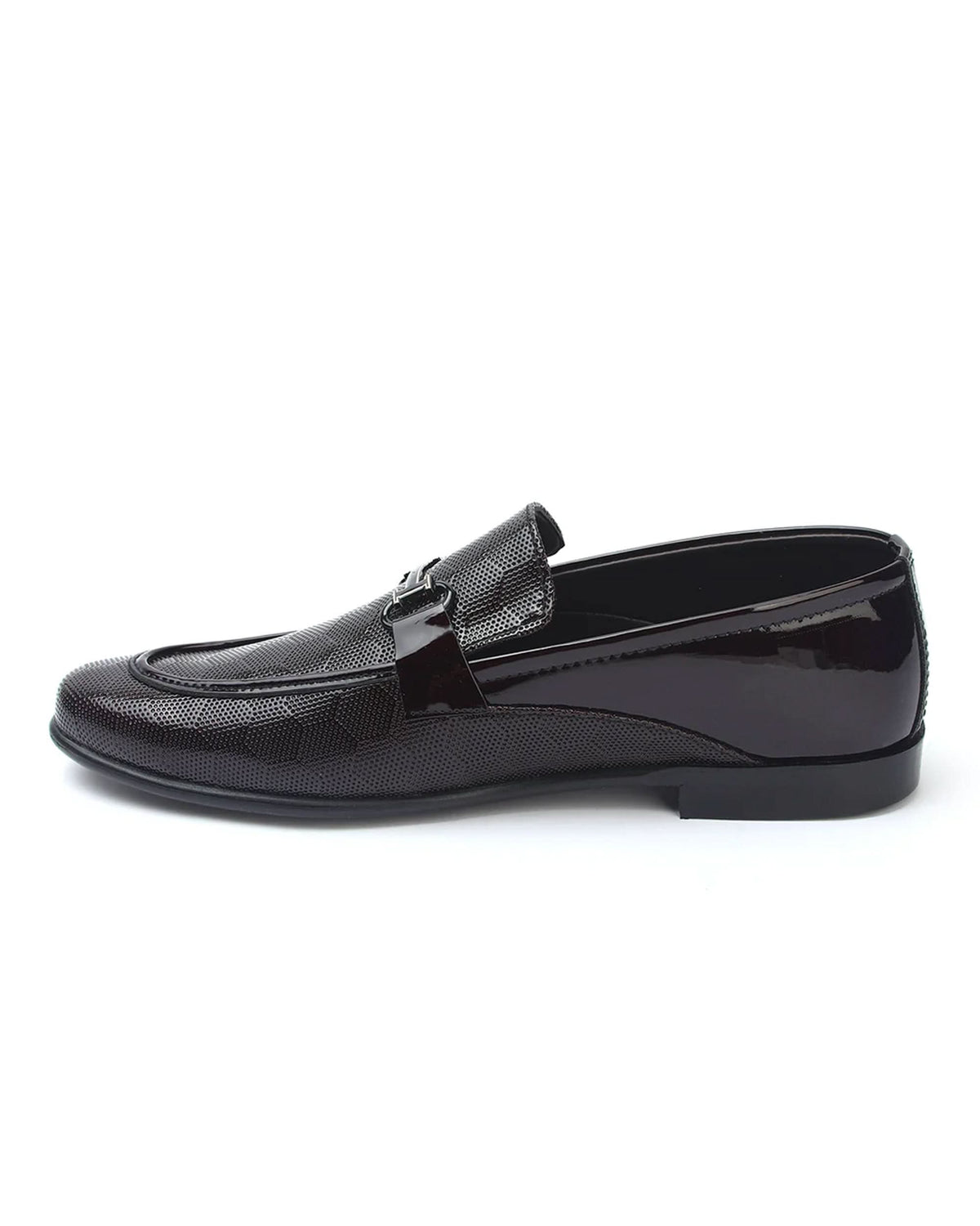 Valuable Maroon Leather Loafers with Buckle Accent, Men's Formal Shoes, Chase Value, Chase Value