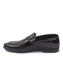 Valuable Maroon Leather Loafers with Buckle Accent, Men's Formal Shoes, Chase Value, Chase Value