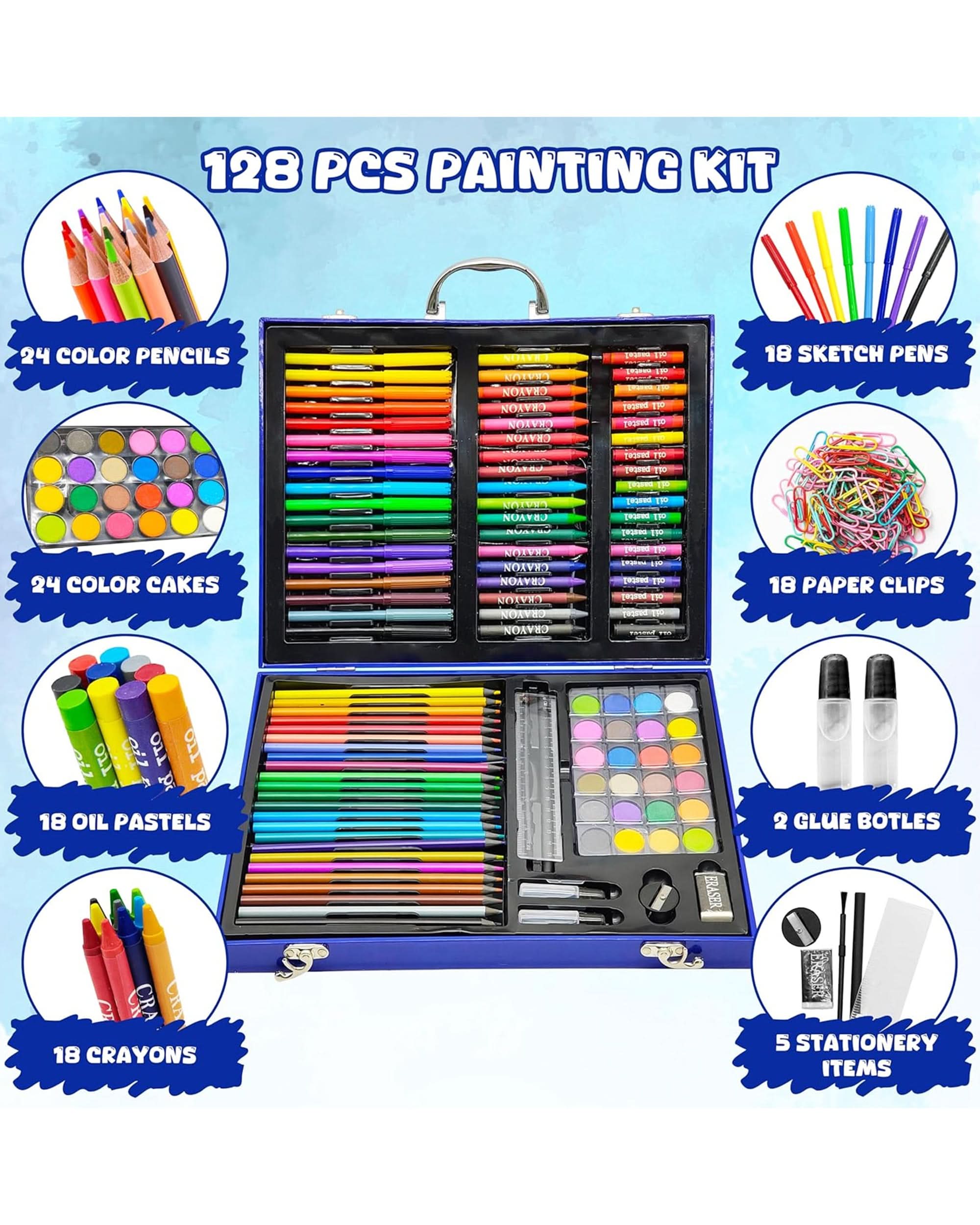 Colour Kit – 128 Pcs, Coloring Tools, Chase Value, Chase Value