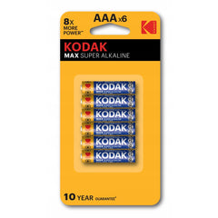 Kodak Max AAAx6 (6p Card) Batteries - Multi Color