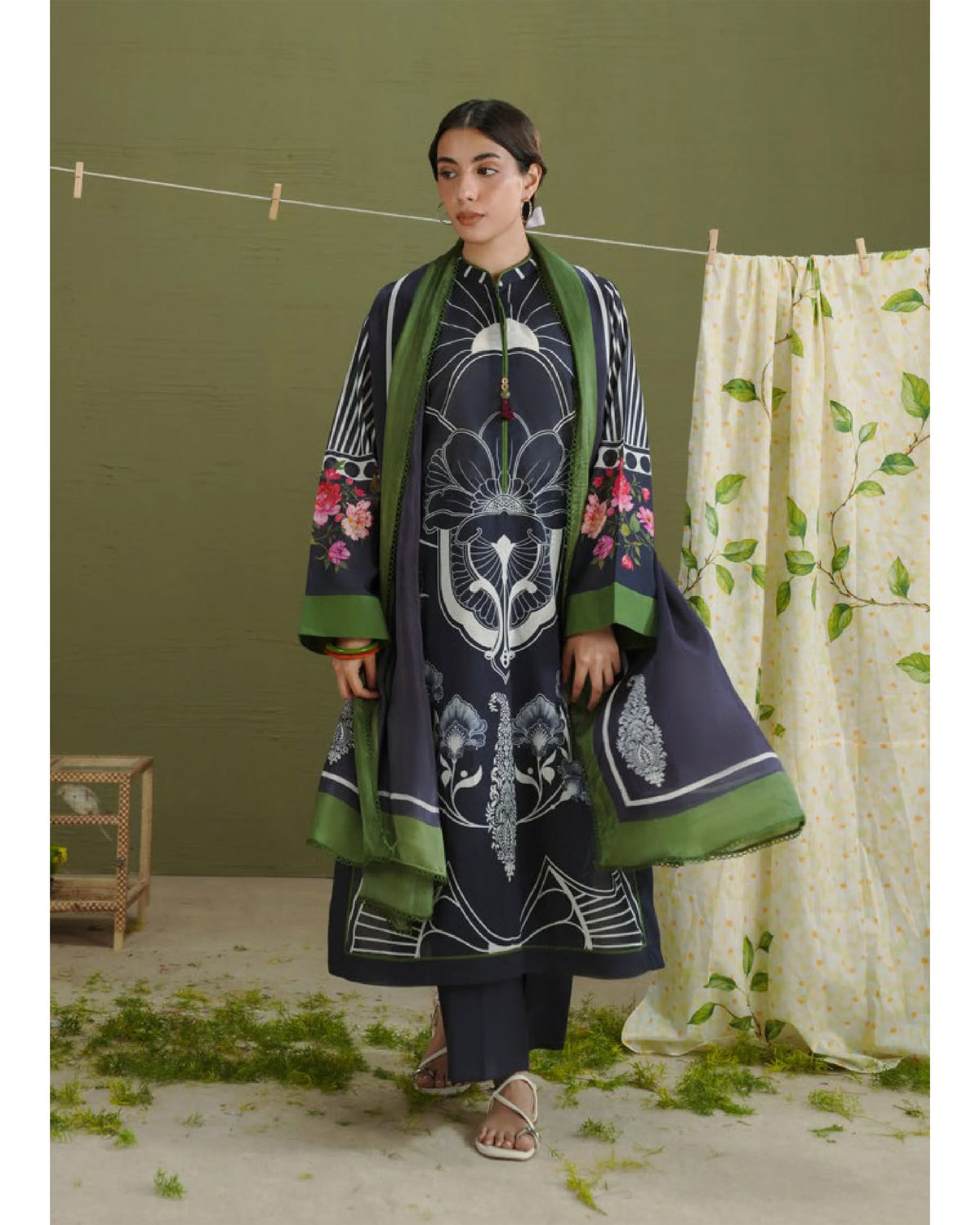 Women's Printed Suit 3-Pc - Inspired by Zara Shah Jahan - 4