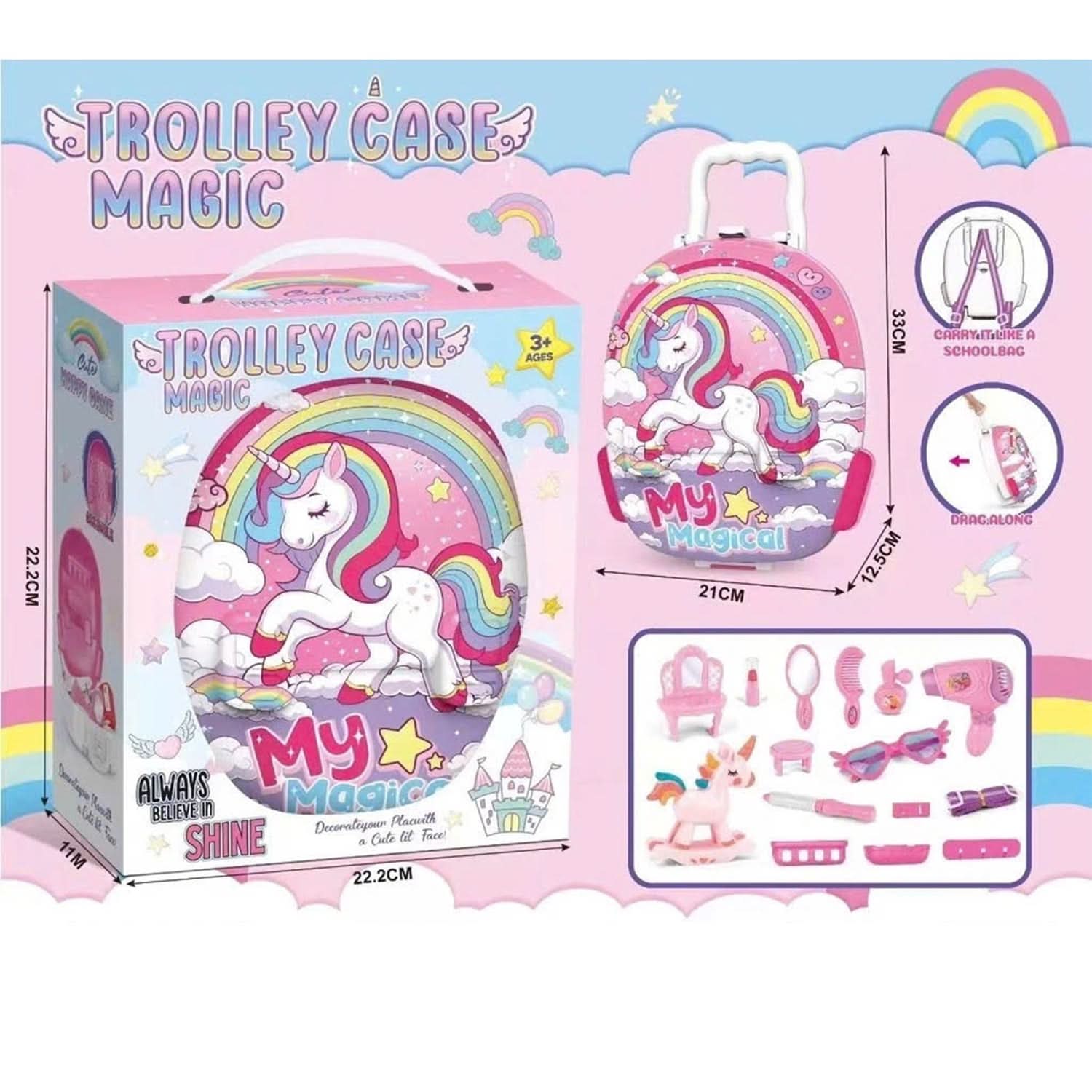 Trolly Case House Set - Pink, Kids Cosmetic & Kitchen Sets, Chase Value, Chase Value