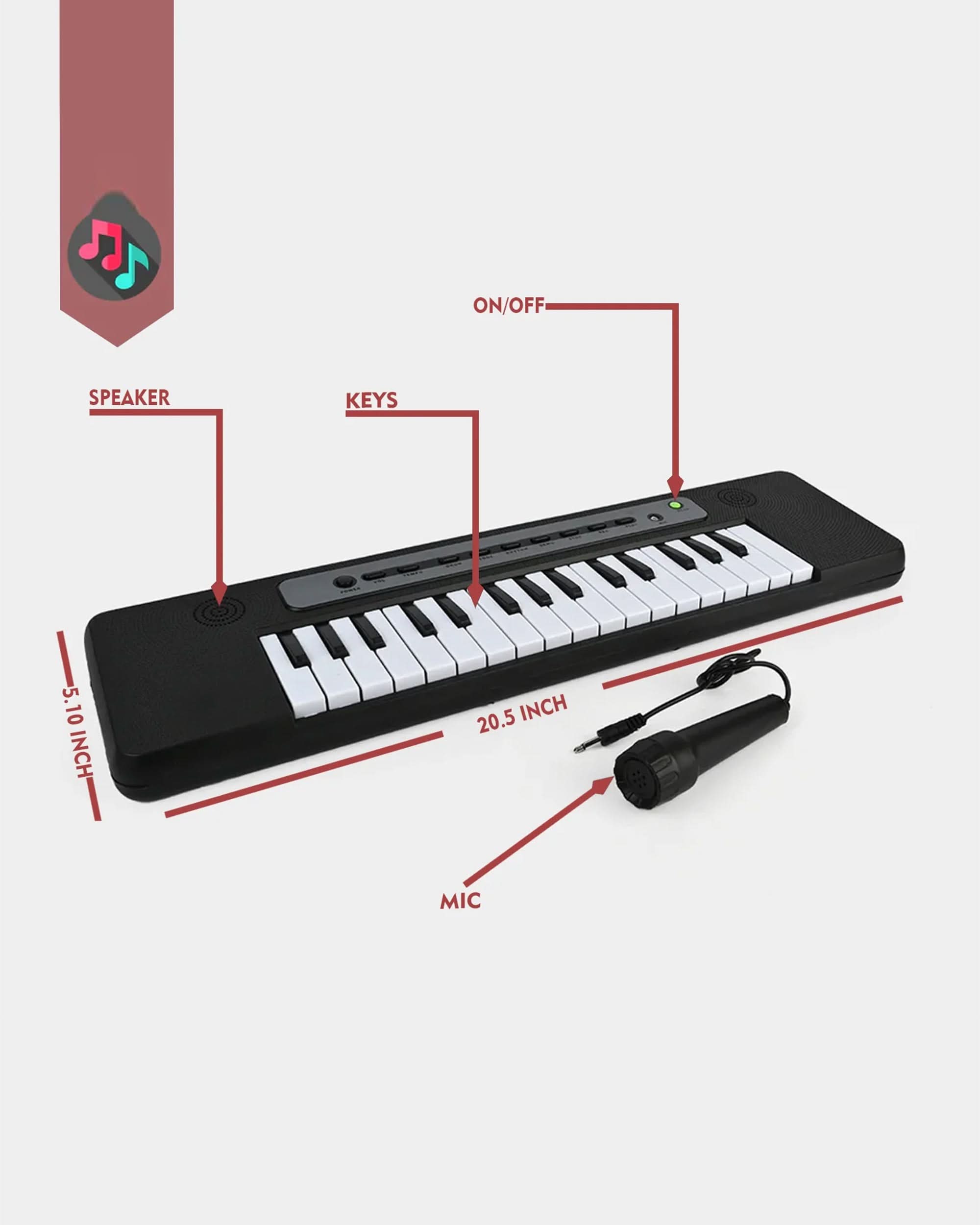 Piano 32 Keys With Mic, Musical Toys, Chase Value, Chase Value
