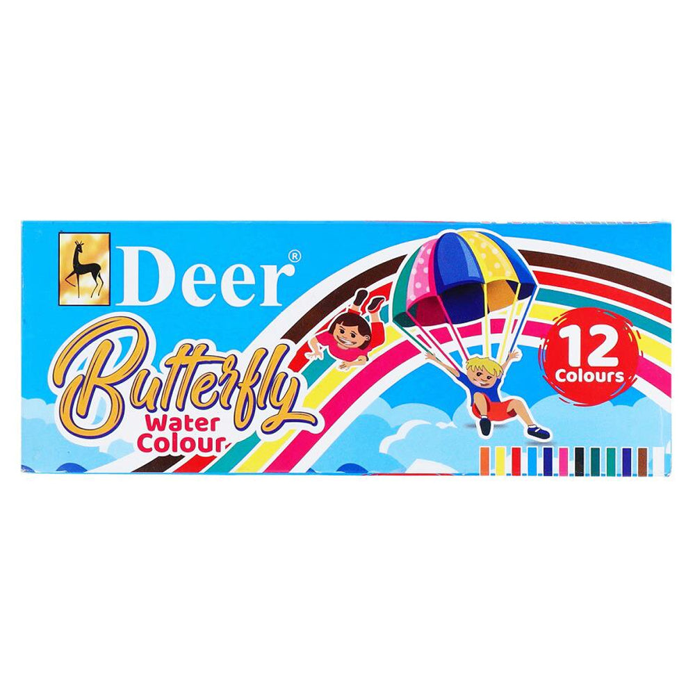 Deer Water Color Butter Fly Pack of 12 - Multi Color, Pencil Boxes & Stationery Sets, Deer, Chase Value