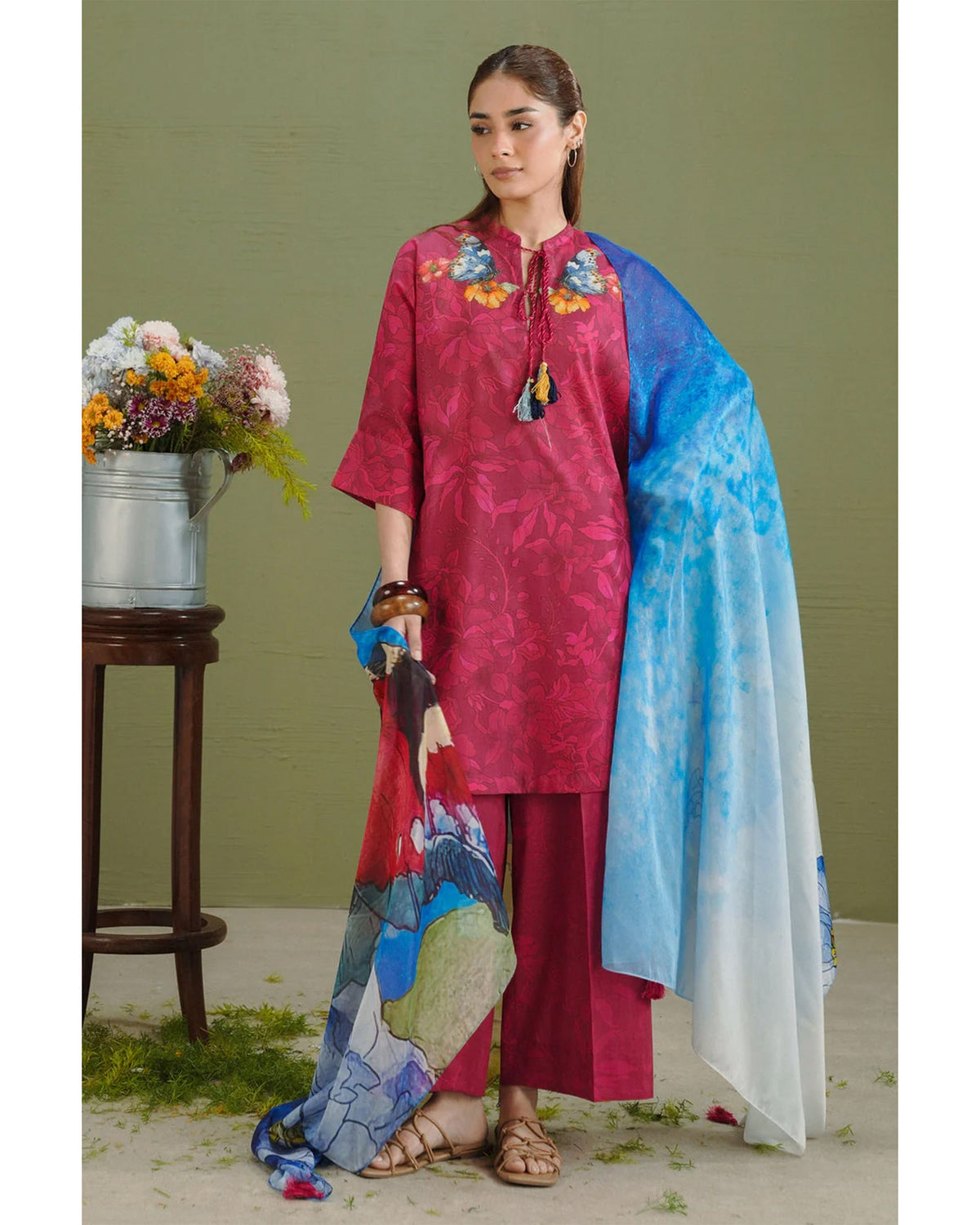 Women's Printed Suit 3-Pc - Inspired by Zara Shah Jahan - 7