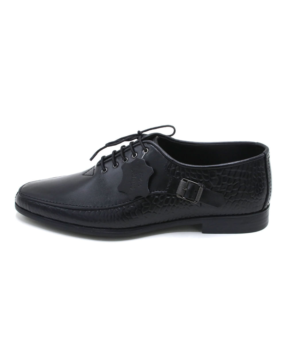 Eminent Croc Texture Formal Lace Up Shoes - Black, Men's Formal Shoes, Eminent, Chase Value