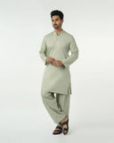 Men's Slim Fit Kurta Plain Shalwar Suit - Light Green, Men's Shalwar Kameez, Chase Value, Chase Value