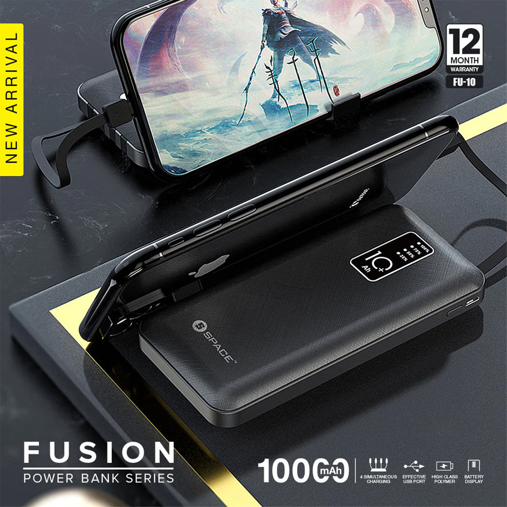 Space FU-10 Fusion Power Bank 10000mAh, Power Bank, Space, Chase Value