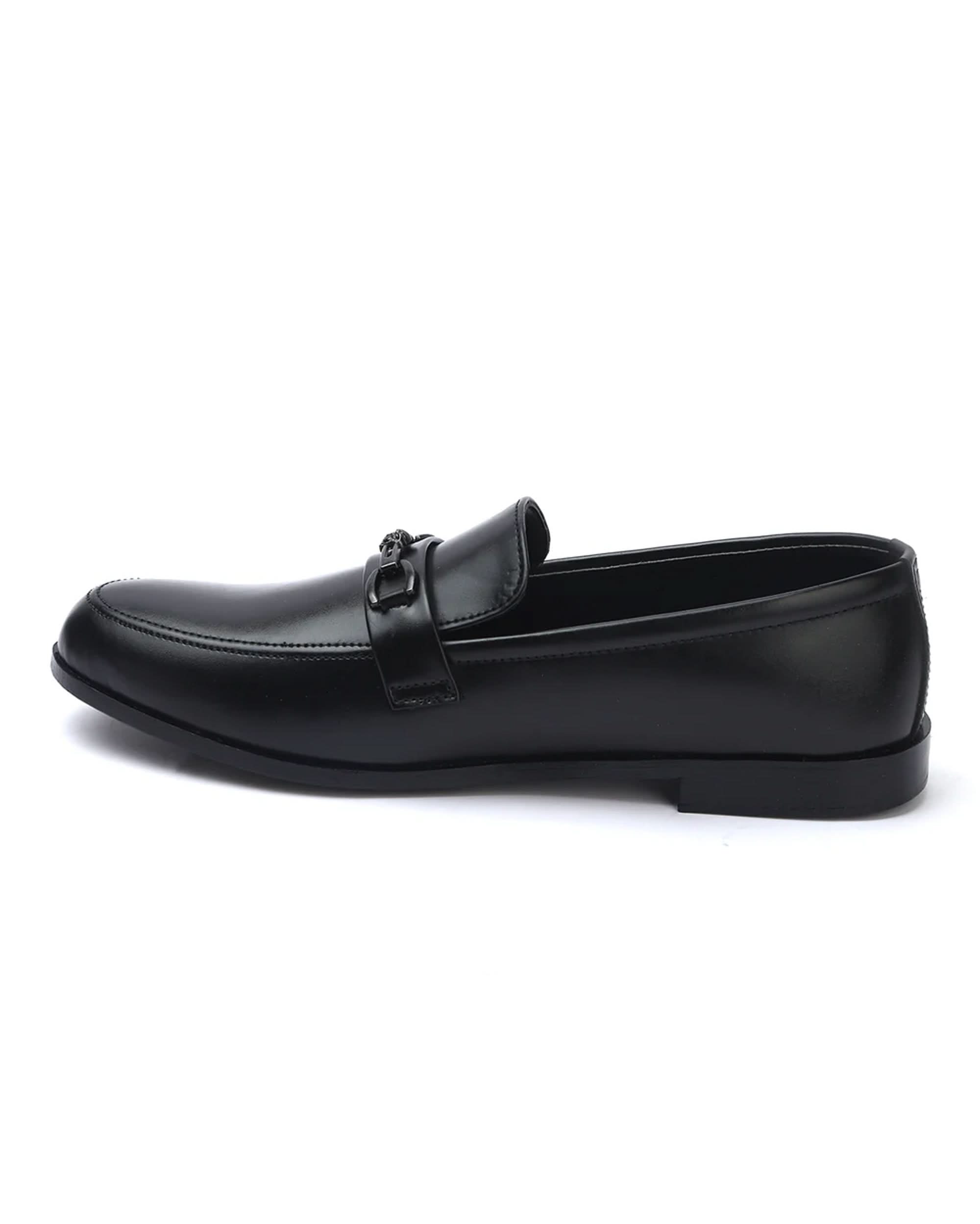 Valuable Perforated Leather - Classic Black Men’s Loafers, Men's Formal Shoes, Chase Value, Chase Value