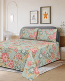 Printed Cotton Double Bed Sheets - 3 Pcs - 94 x 98 Inch