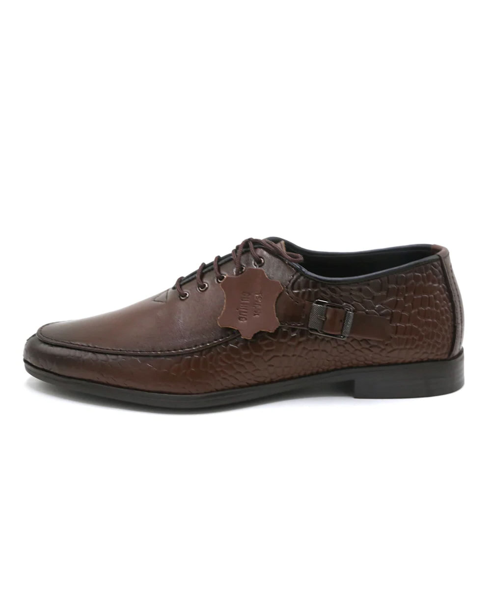 Eminent Croc Texture Formal Lace Up Shoes - Mustard, Men's Formal Shoes, Eminent, Chase Value