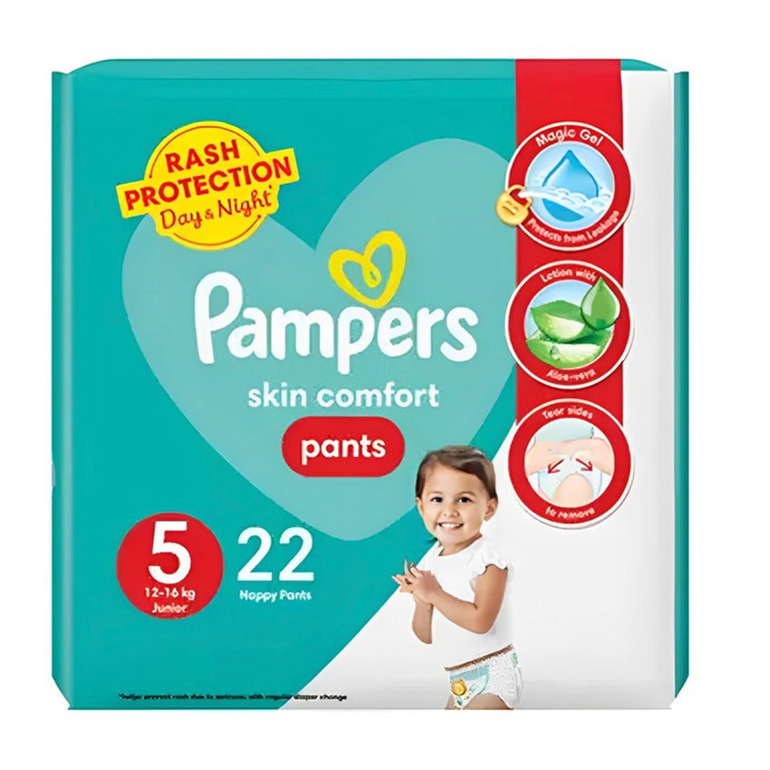 Pampers Skin Comfort Pants 5 (12-16)Kg Junior 26 Nappy Pants, Diapers & Wipes, Pampers, Chase Value