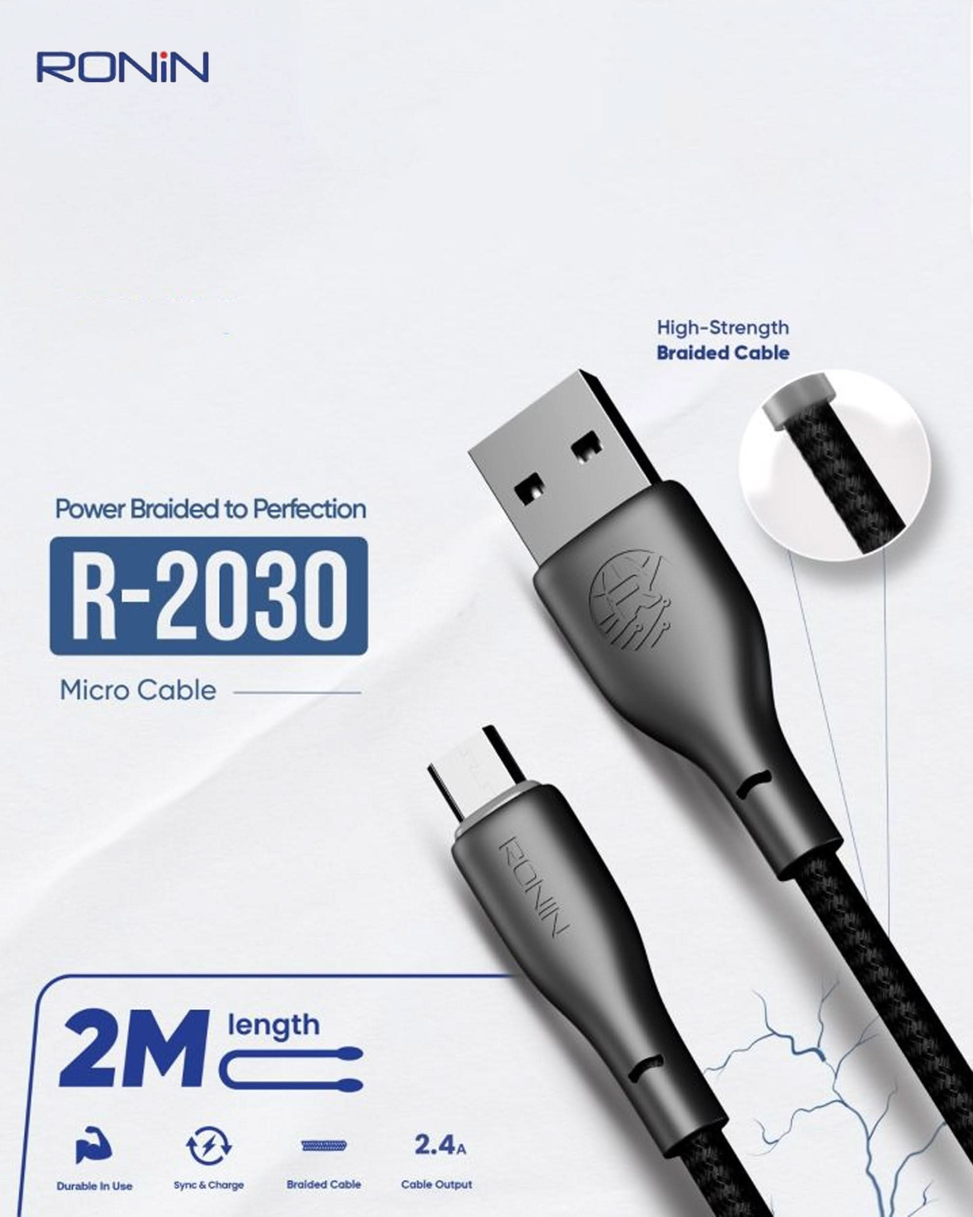 Ronin Android Data Cable  - Black, USB Cables, Chase Value, Chase Value