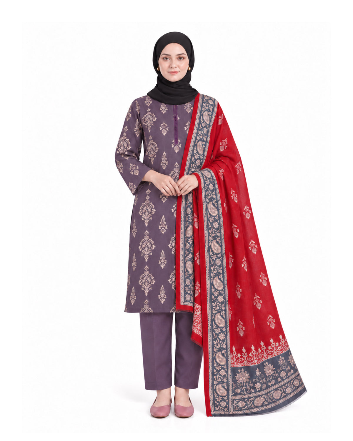 Salina Cotton Digital Printed Suit V2 - 3 Pc