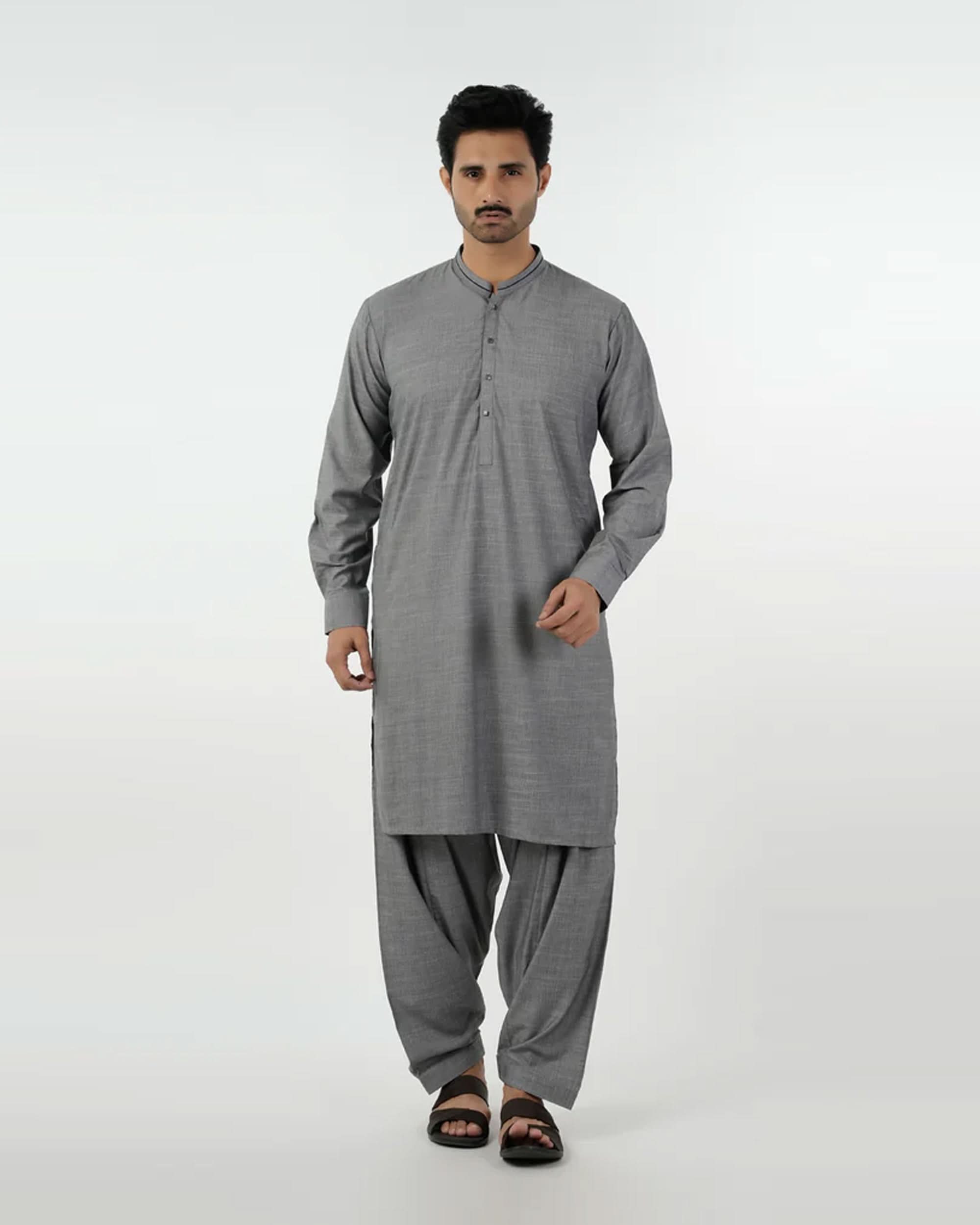 Eminent Men's Kurta Shalwar Suit - Dark Grey, Men's Shalwar Kameez, Eminent, Chase Value