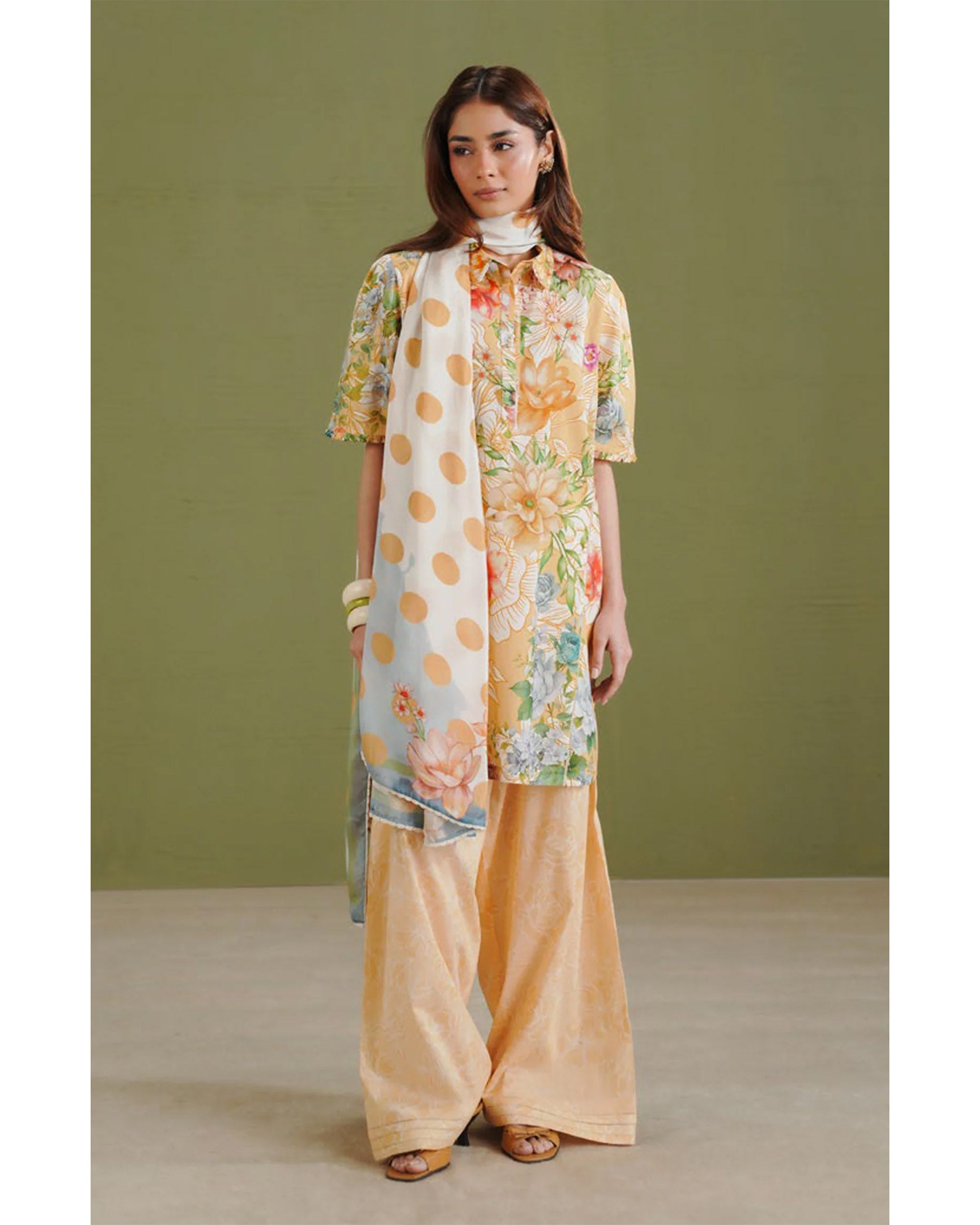 Women's Printed Suit 3-Pc - Inspired by Zara Shah Jahan - 10
