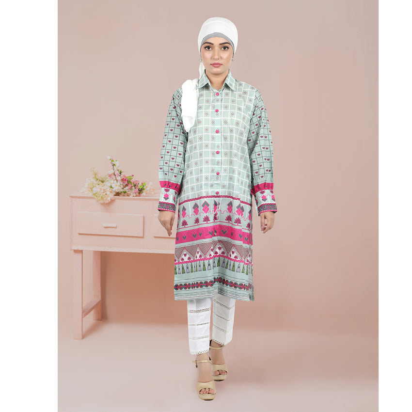 Eminent Women's Digital Printed Un-stitched Kurti - Ew24Lpus1P02