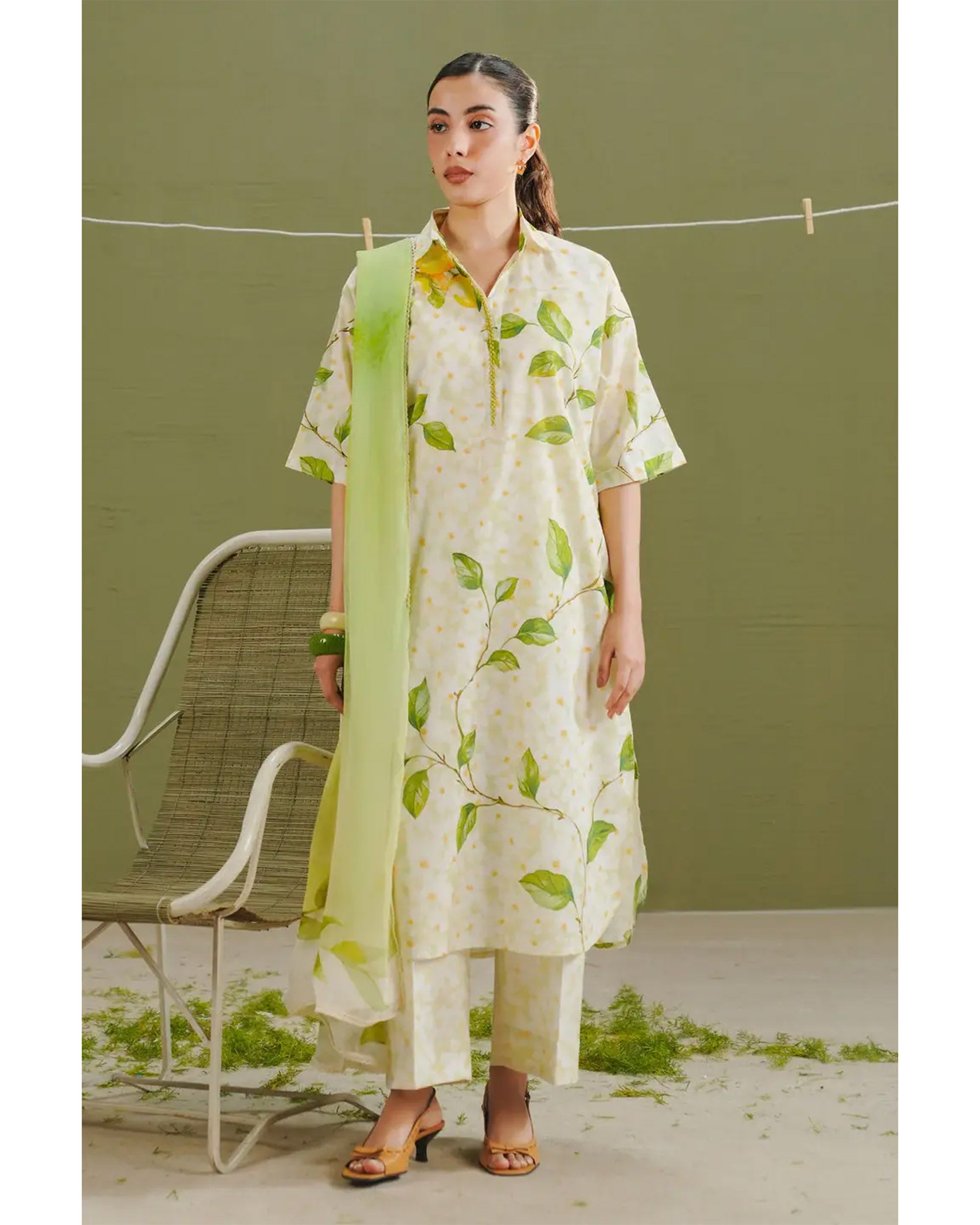 Women's Printed Suit 3-Pc - Inspired by Zara Shah Jahan - 8
