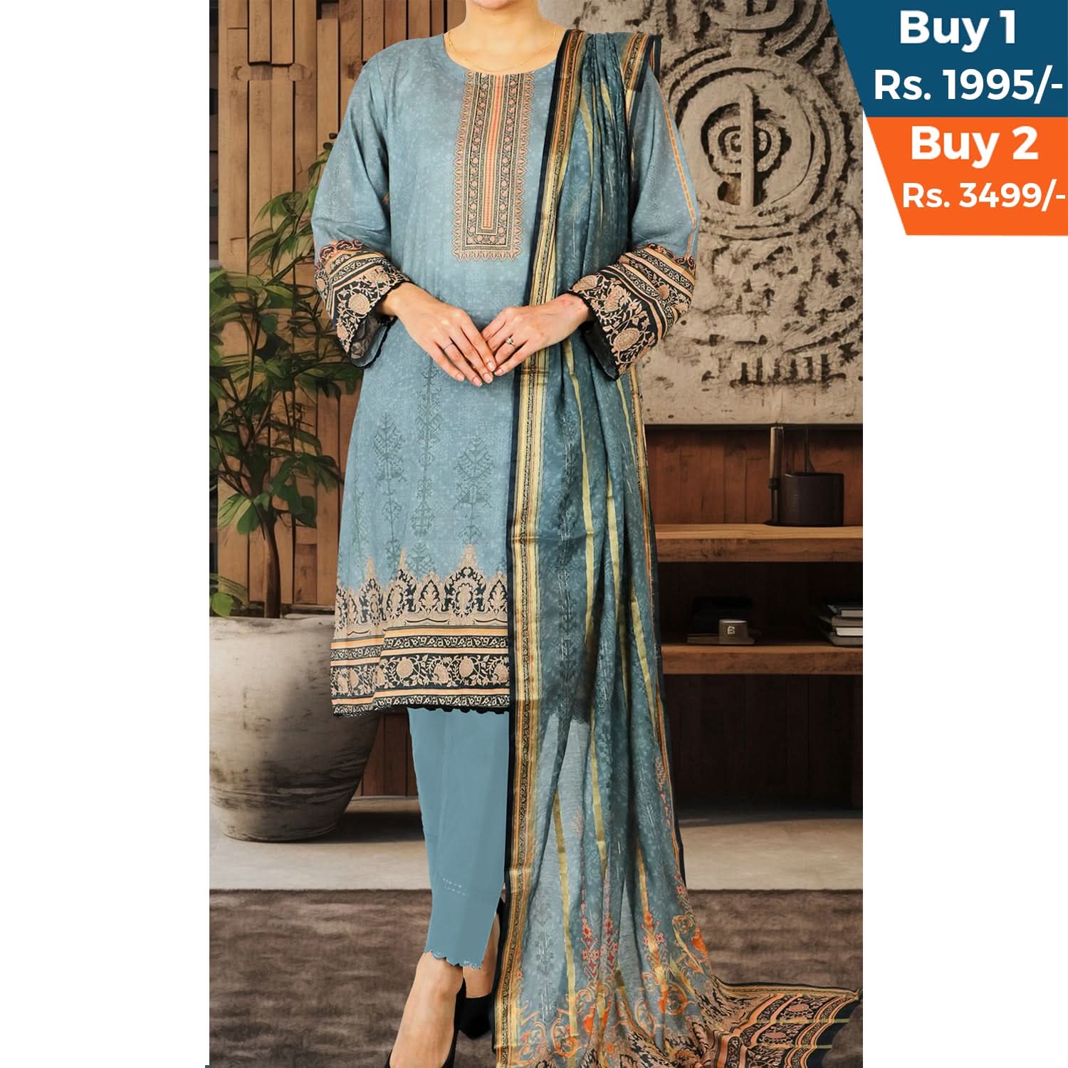Valuable Cotton Digital Unstitched 3Pcs Suit - 1, Women, 3Pcs Shalwar Suit, Chase Value, Chase Value