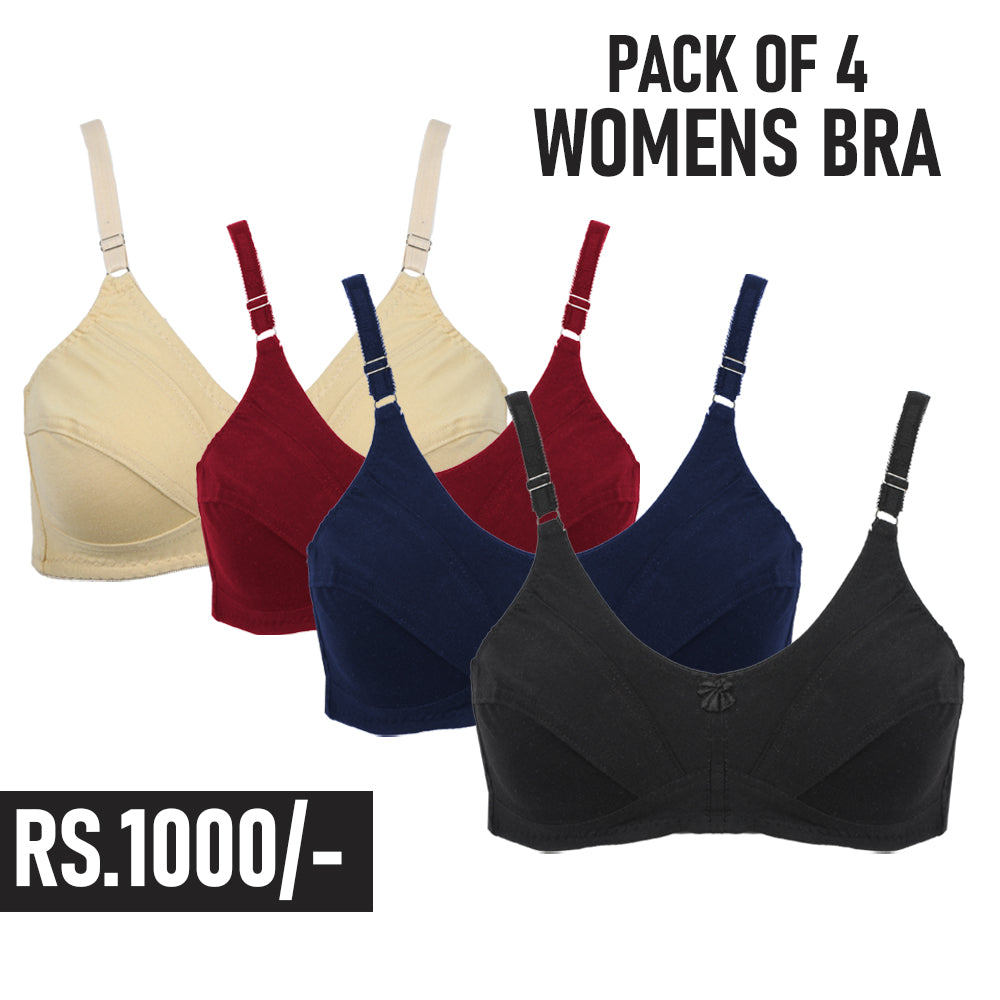 Women's Mix Design Bra Pack of 4, Women Bras, Chase Value, Chase Value