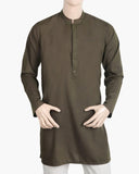 Eminent Men's Trim Fit Kurta - Olive Green