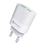 Space WC-116 Dual Port Usb Wall Charger, Mobile Charger, Space, Chase Value