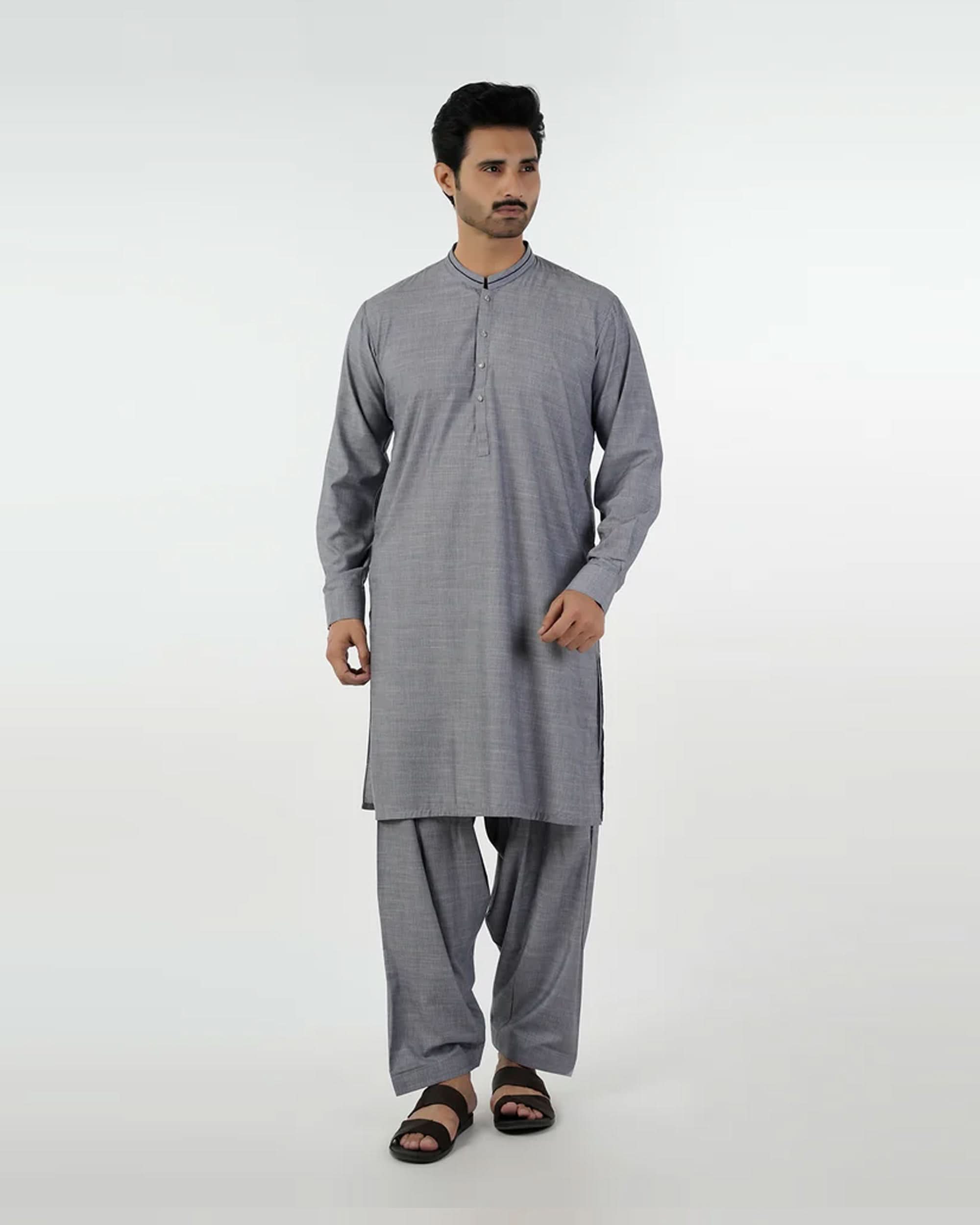 Eminent Men's Kurta Shalwar Suit - Grey, Men's Shalwar Kameez, Eminent, Chase Value