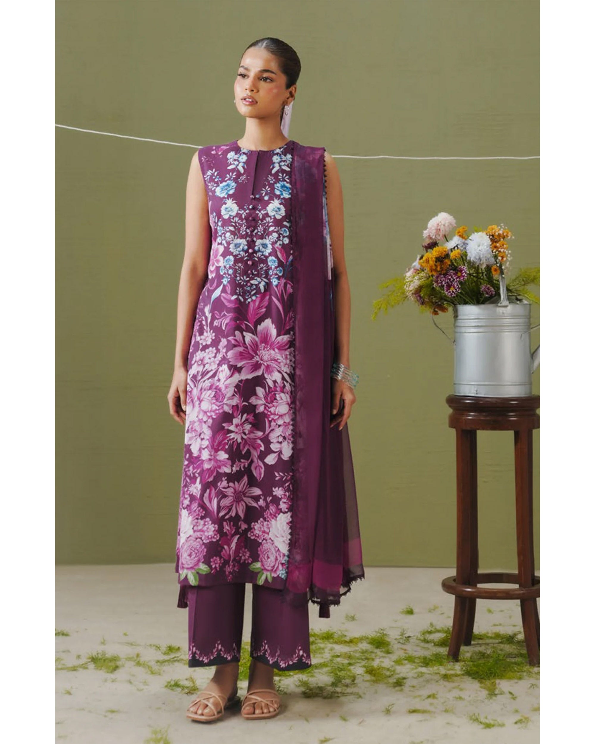 Women's Printed Suit 3-Pc - Inspired by Zara Shah Jahan - 5