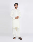 Men's Slim Fit Kurta Shalwar Suit - Cream, Men's Shalwar Kameez, Chase Value, Chase Value