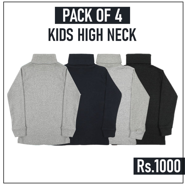 Boys Full Sleeves High Neck Pack of 4 - Multi