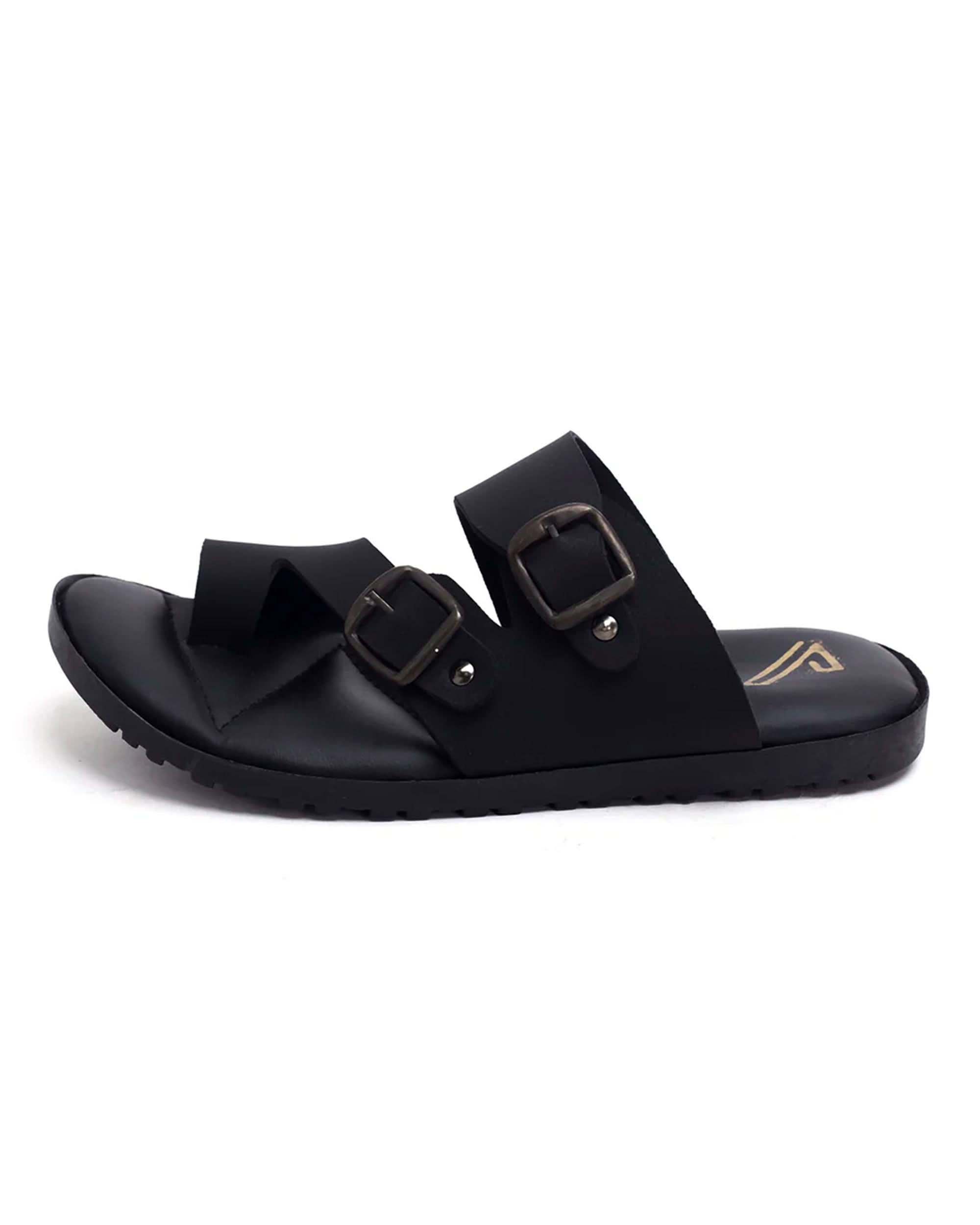 Valuable Buckle Strap Slippers R-008/M185 - Black, Men's Slippers, Chase Value, Chase Value