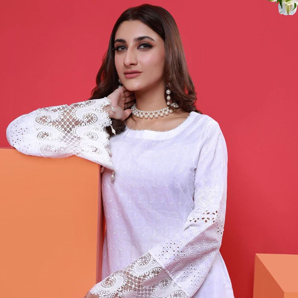 Jaza Schiffli Emroidered Lawn 2Pcs Unstitched Suit - 10, Women, 2Pcs Shalwar Suit, Mi Creation, Chase Value