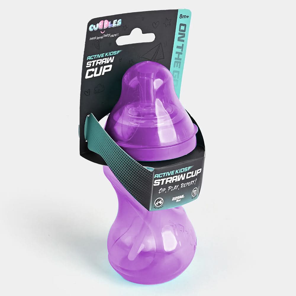 Cuddles Active Kids Straw cup 225ml - Purple, Feeding Supplies, Cuddles, Chase Value