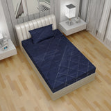 Single Quilted Cotton Waterproof Mattress Protector 42X78" - Blue, Mattress Protector, Chase Value, Chase Value