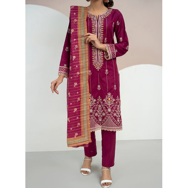 Anmaol Printed Embroidered Unstitched 3pcs Suit - 1011