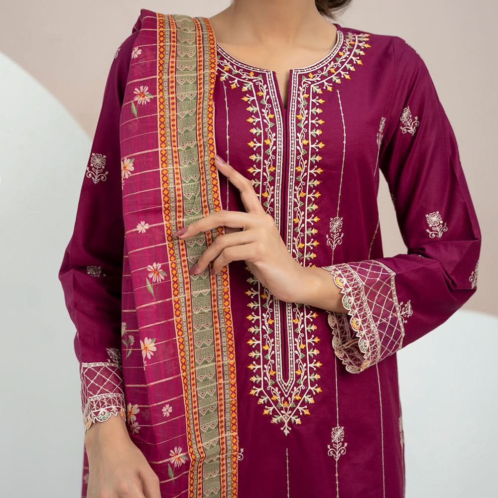 Anmaol Printed Embroidered Unstitched 3pcs Suit - 1011, Women, 3Pcs Shalwar Suit, VS-Daman, Chase Value