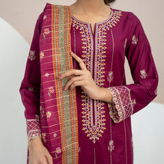 Anmaol Printed Embroidered Unstitched 3pcs Suit - 1011