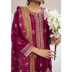 Anmaol Printed Embroidered Unstitched 3pcs Suit - 1011