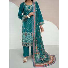 Anmaol Printed Embroidered Unstitched 3pcs Suit - 1014