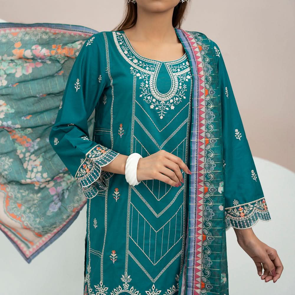 Anmaol Printed Embroidered Unstitched 3pcs Suit - 1014, Women, 3Pcs Shalwar Suit, VS-Daman, Chase Value
