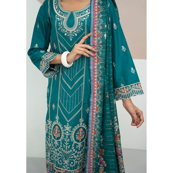 Anmaol Printed Embroidered Unstitched 3pcs Suit - 1014