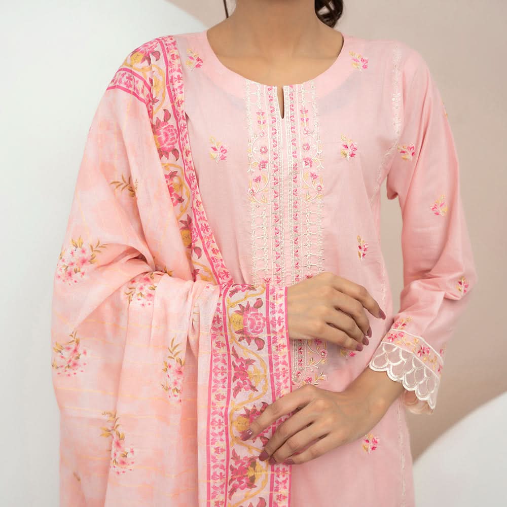 Anmaol Printed Embroidered Unstitched 3pcs Suit - 1015, Women, 3Pcs Shalwar Suit, VS-Daman, Chase Value