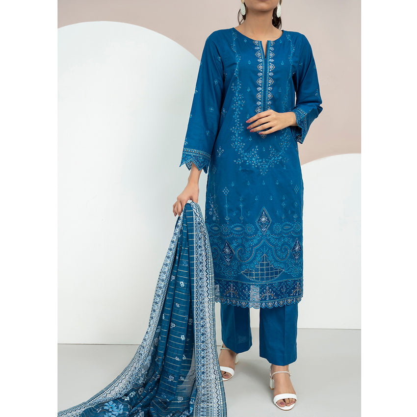 Anmaol Printed Embroidered Unstitched 3pcs Suit - 1016