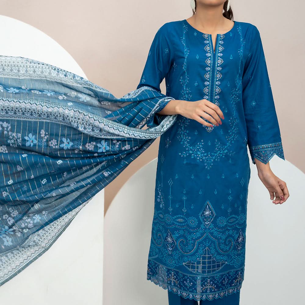 Anmaol Printed Embroidered Unstitched 3pcs Suit - 1016, Women, 3Pcs Shalwar Suit, VS-Daman, Chase Value